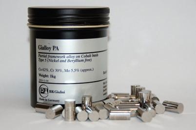Gialloy PA Co — Cr сплав для каркасов бюгельных протезов